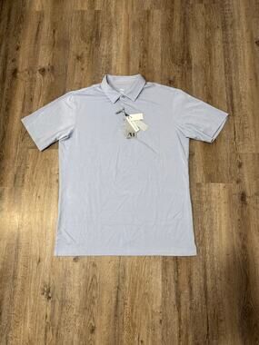American Heritage Men's Solid Sky Performance Short Sleeve Polo Size Large